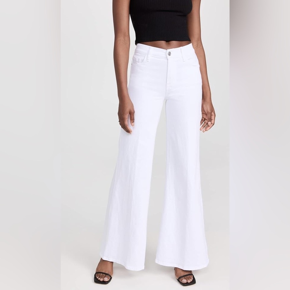 Frame Denim Le Palazzo High-Rise Wide-Leg Jeans - Blanc
